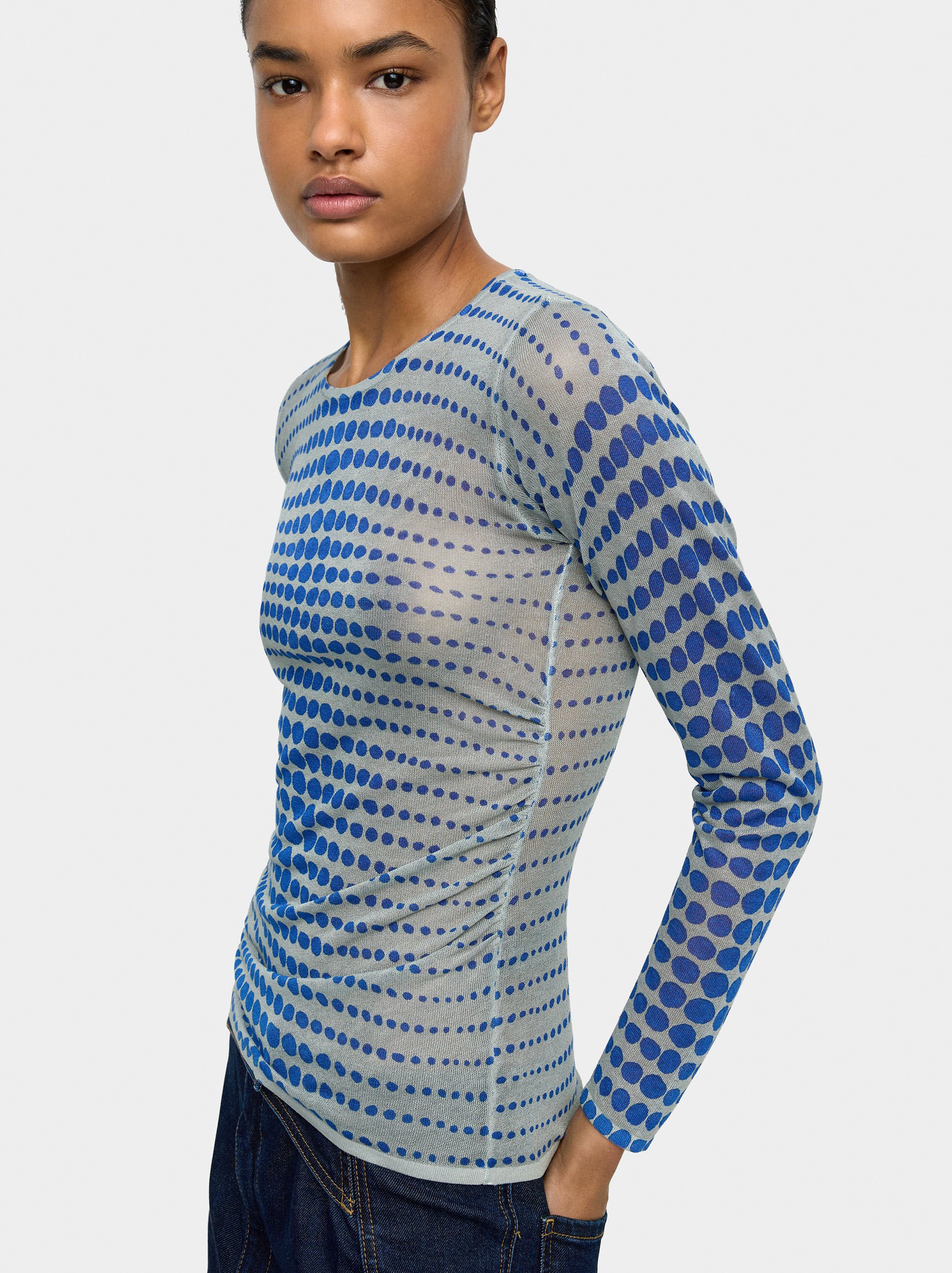 Camisola de malha semitransparente