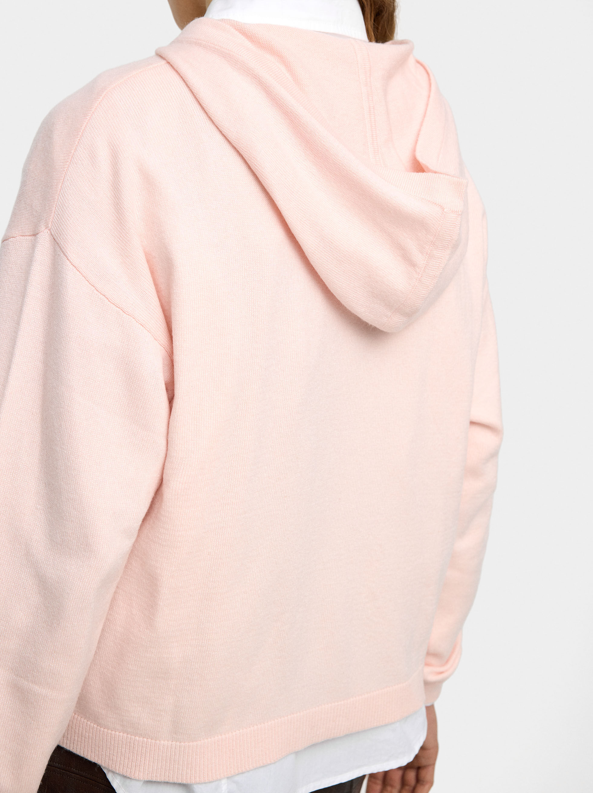 Cardigan de malha com capuz