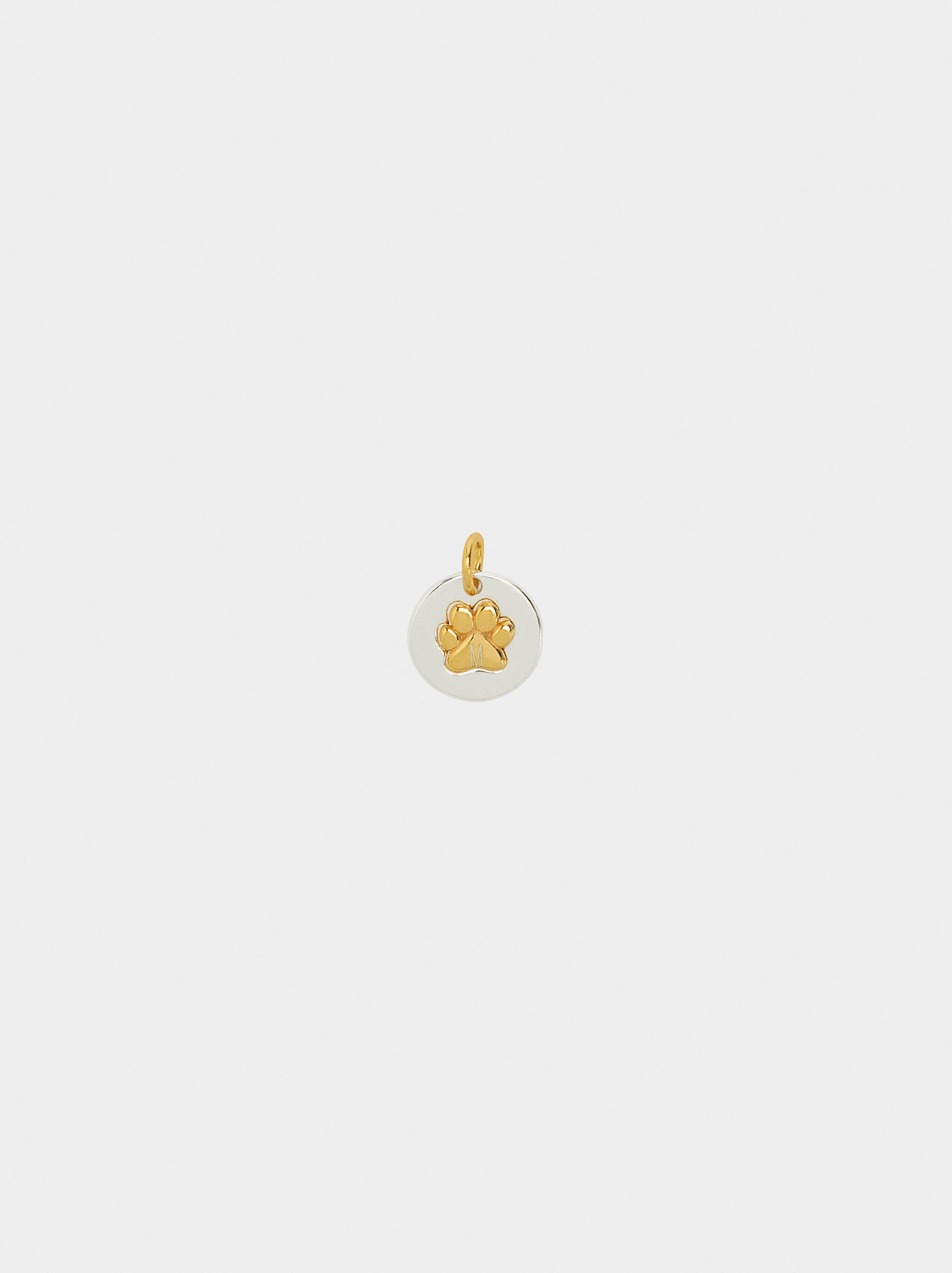 Charm bicolor pata animal - prata de lei 925