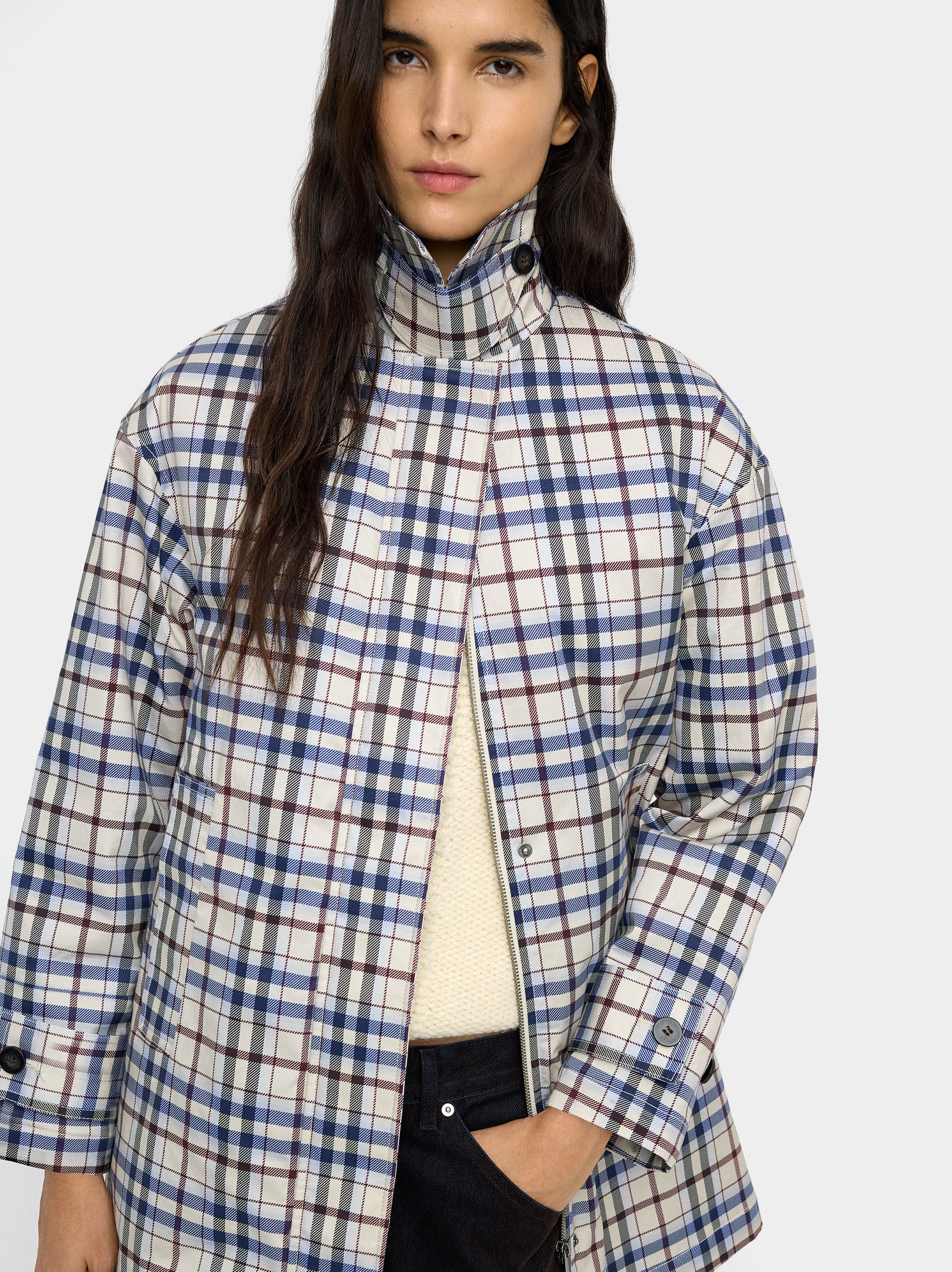 Parka de algodão aos quadrados