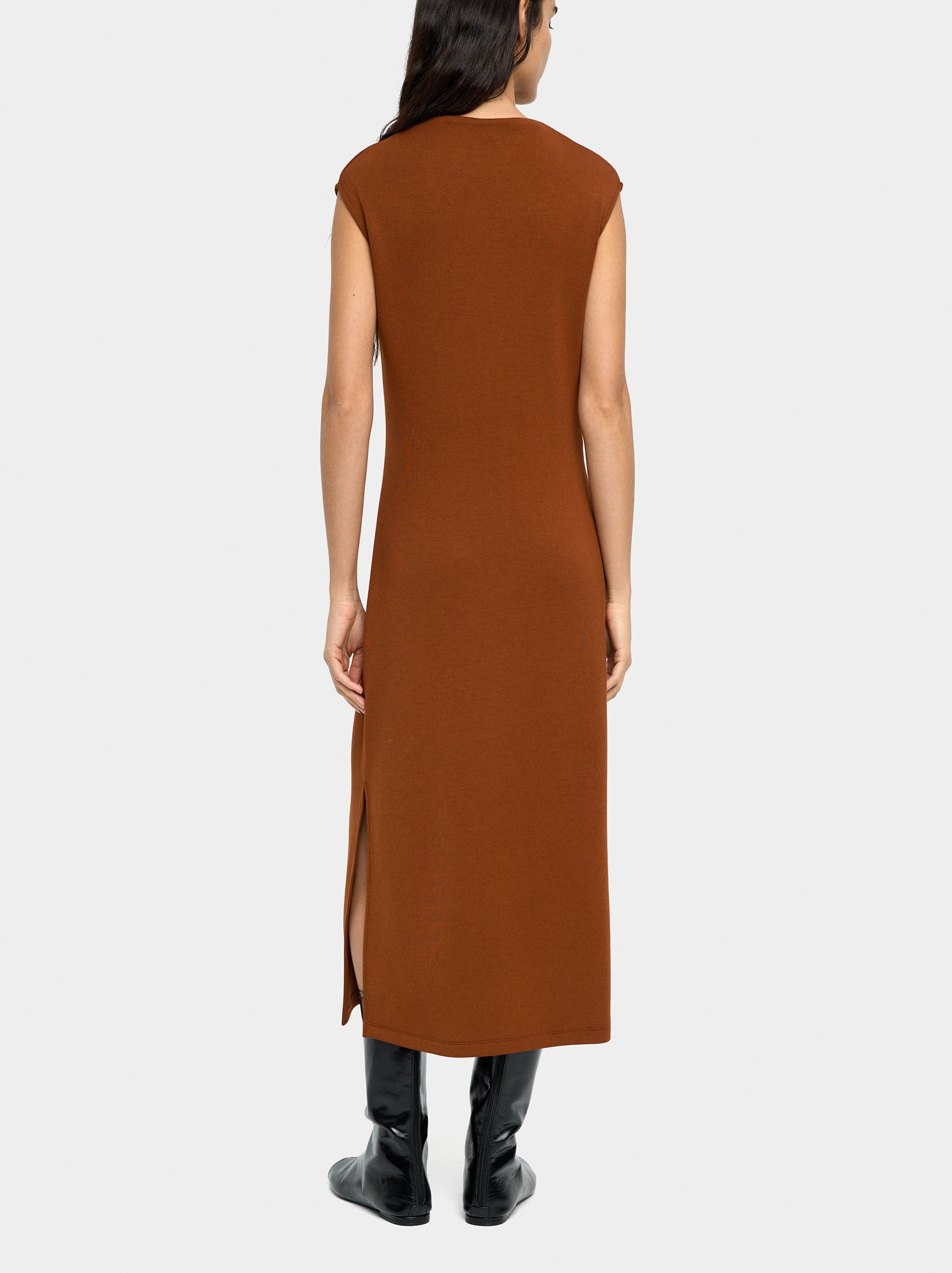 Vestido midi com drapeado