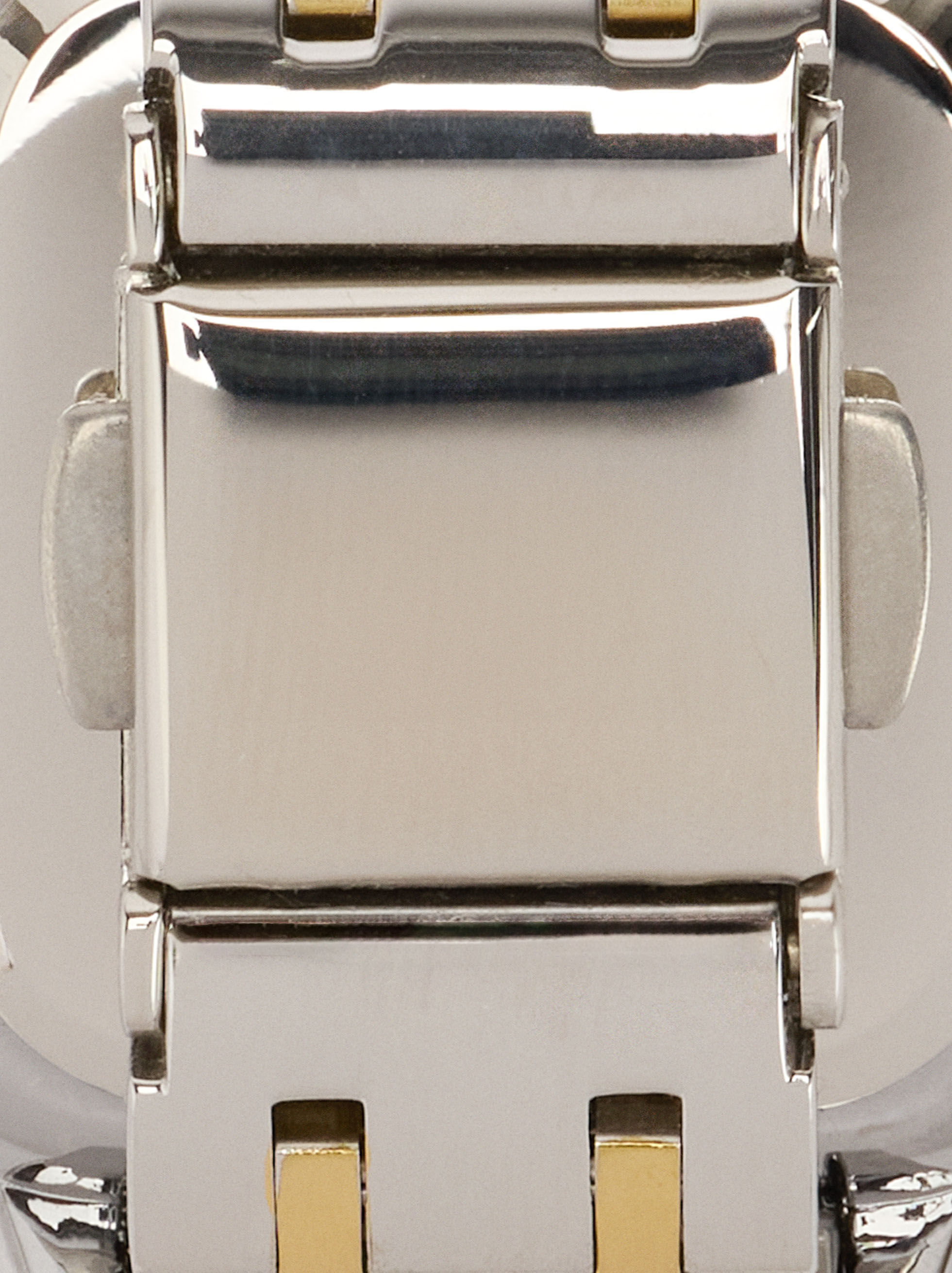 Relógio quadrado bicolor bracelete de aço